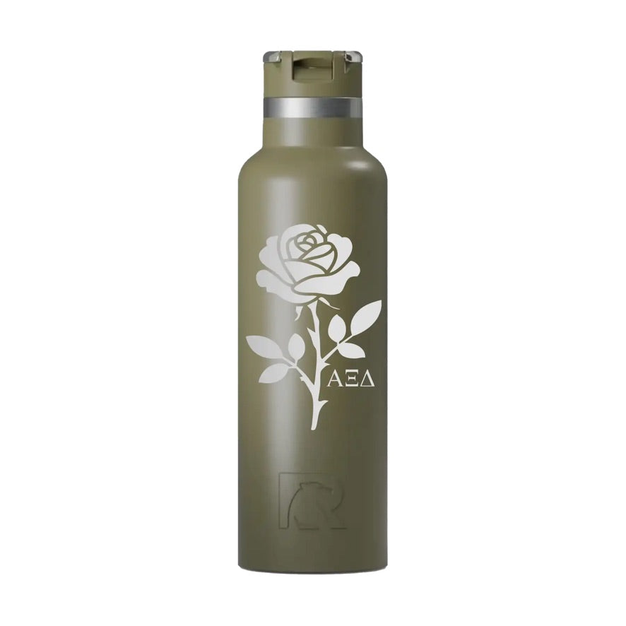 Alpha Xi Delta RTIC 20 oz Journey Ceramic Lined Water Bottle -Rose