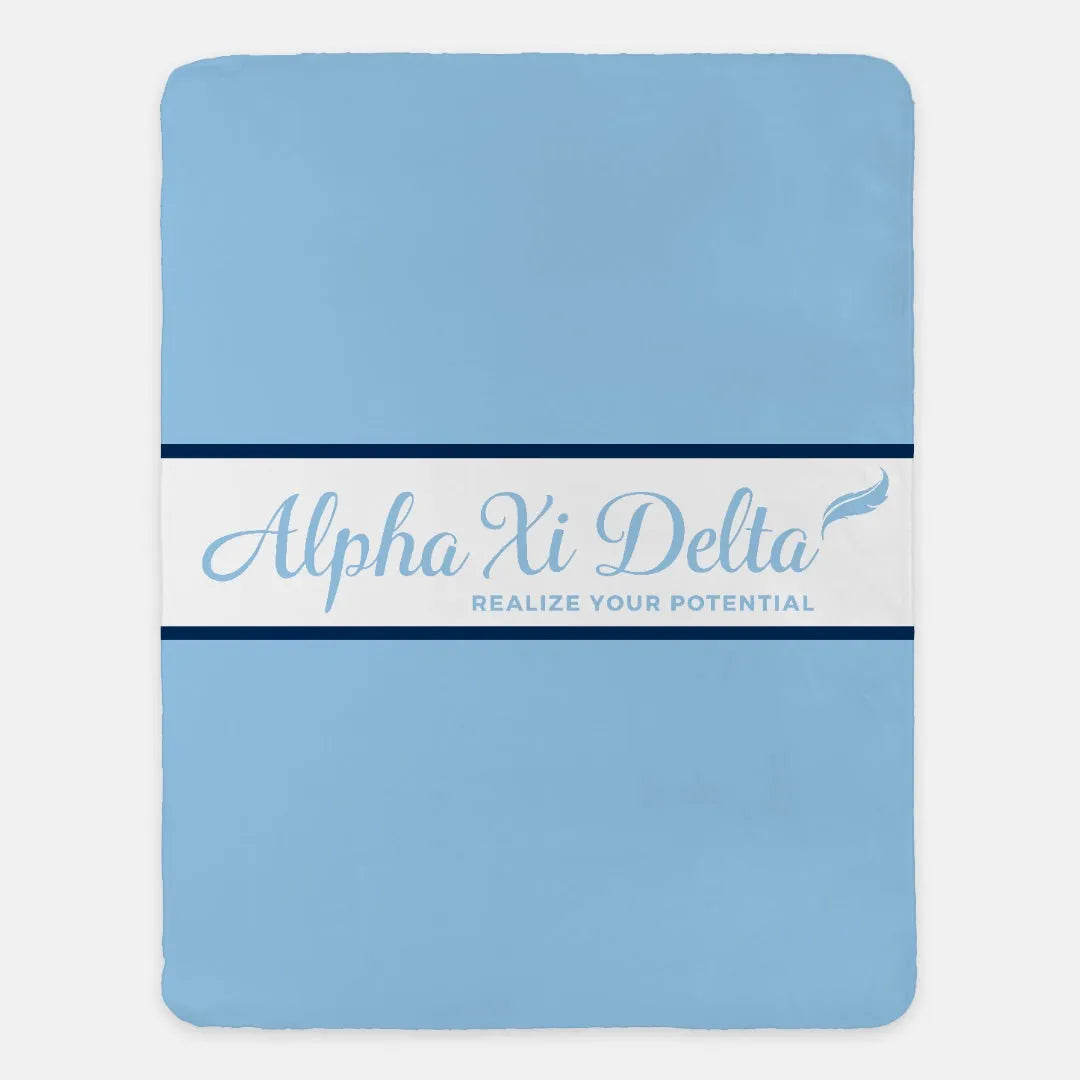 Alpha Xi Delta Blanket - Griffin Blue Traditional 60"x80" | Gifts and Dorm Decor | Festive Fit Home