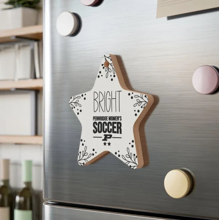 Pennridge Women's Soccer Magnetic Wood Christmas Star Ornament Holiday Ornaments