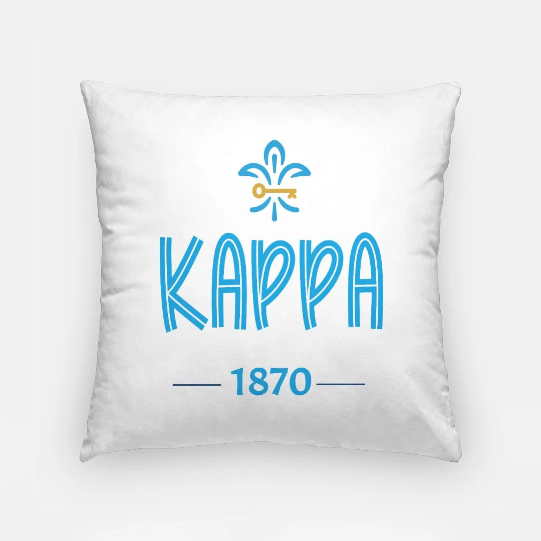 Kappa 1870 Throw Pillow Cover - 18" | KKG Gifts & Dorm Decor | Campus Greek Fit