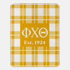 Phi Chi Theta XL 60x80 Sherpa Blanket - Gold Plaid | Dorm Decor Gifts