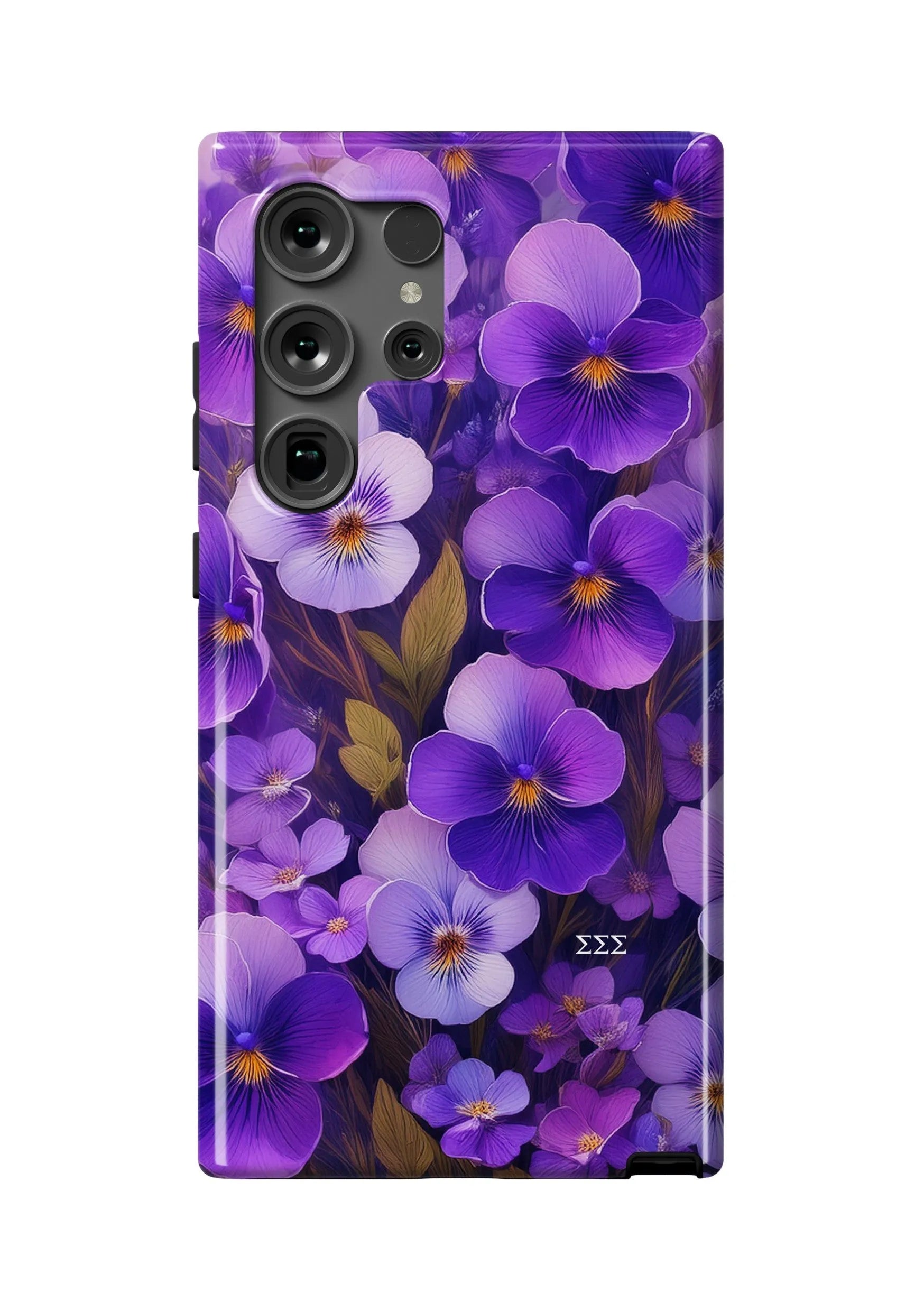 Tri Sigma Samsung Galaxy 24, 23 Mobile Phone Case - Bold Violets Gloss Mobile Phone Cases