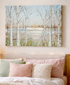 Giclee Art Print Landscape Painting "Just Breathe" Birch Trees | Coastal Large Format Wall Art -  Campus Greek Fit