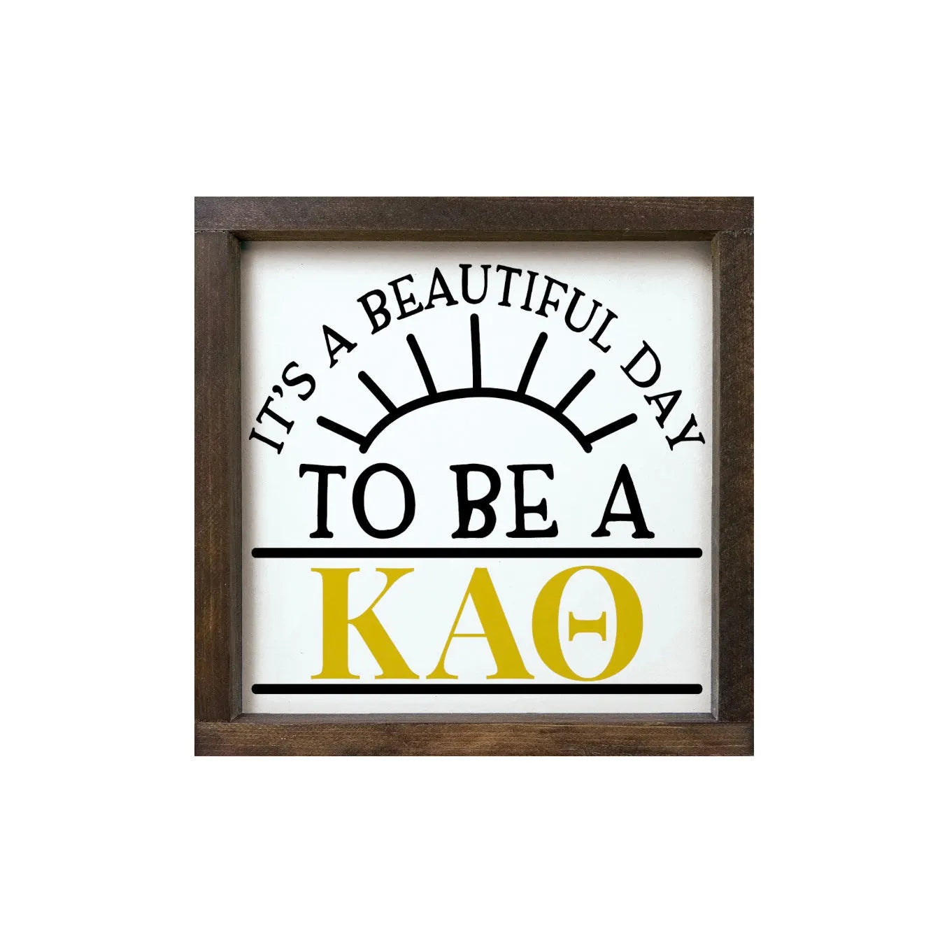 Theta 12x12 Wood Framed Sign - Beautiful Day Walnut Stain Wall Art & Signs