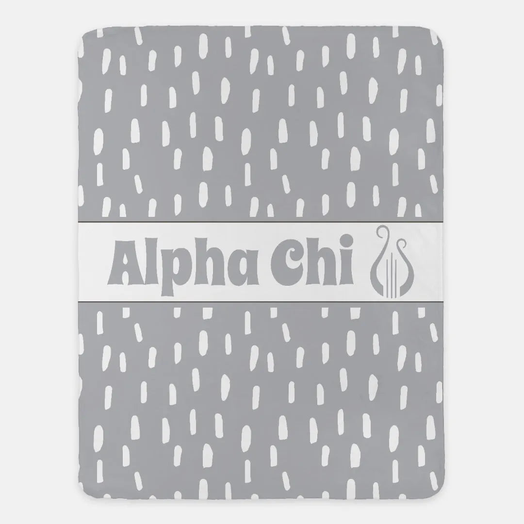 Alpha Chi XL 60x80 Sherpa Blanket - Chord Dash Pattern | Custom Gifts