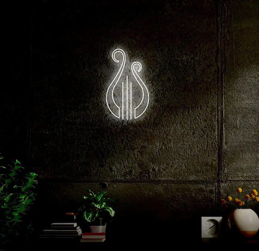 Alpha Chi Omega Lyre LED Neon Sign w/ Dimmer | AXO Dorm Wall Art