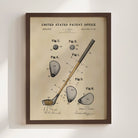 Golf Club US Patent Art Print | Sports Themed Dorm Decor | Campus Greek Fit