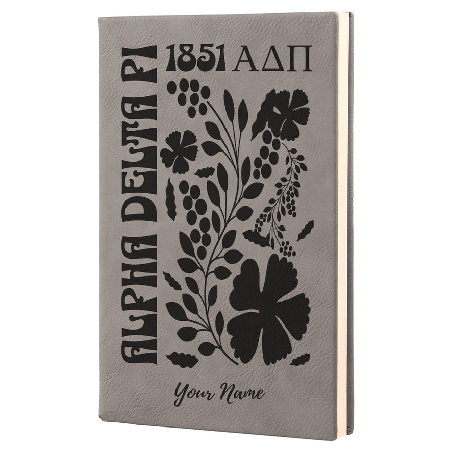 ADPi Personalized Leatherette Notebook Journal - Retro Floral