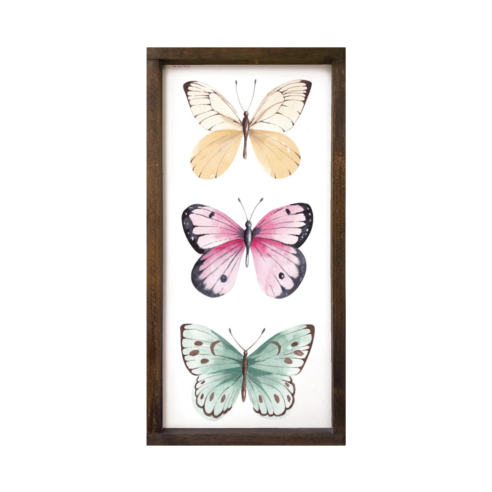 Butterflies Framed Wood Sign 12x24 | Custom Dorm Decor | Wall Art