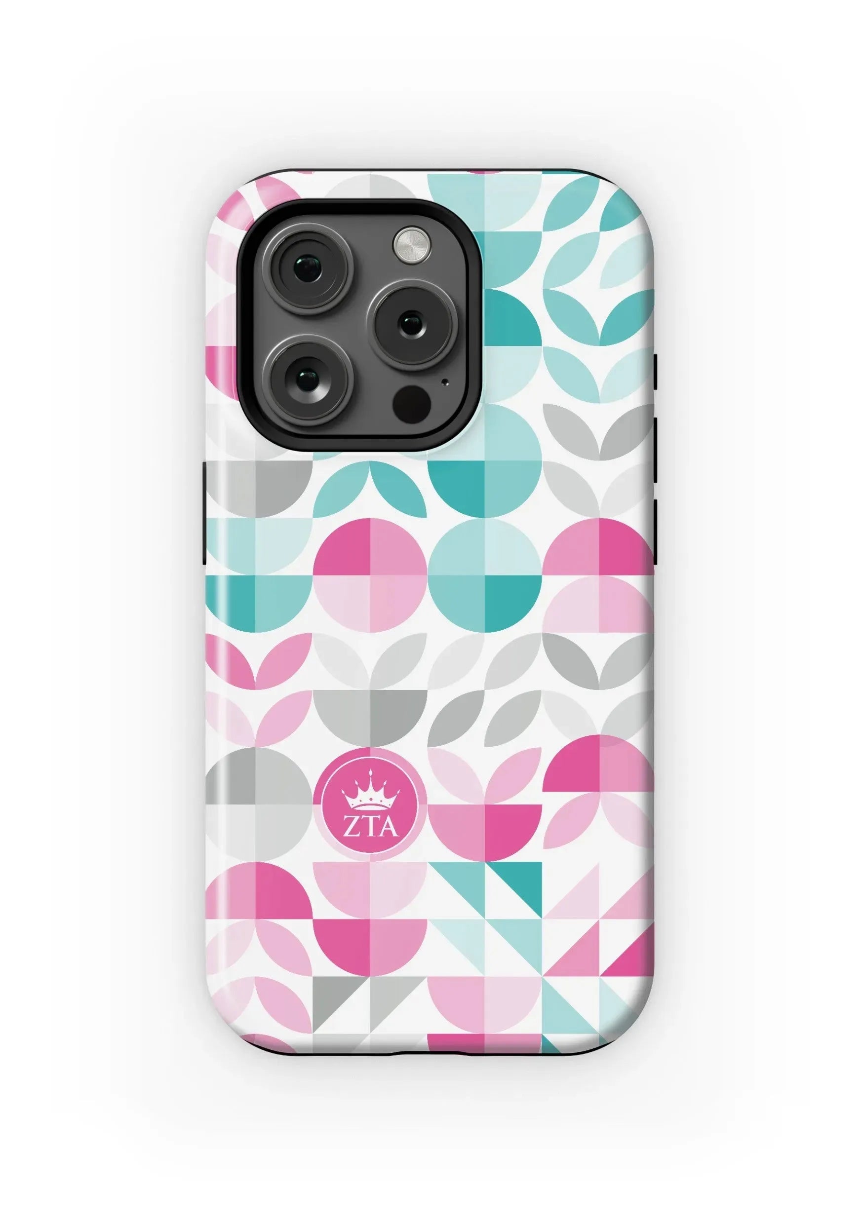 Zeta Tau Alpha iPhone 15, 14, 13 Mobile Phone Case - Geo Petals Matte Mobile Phone Cases