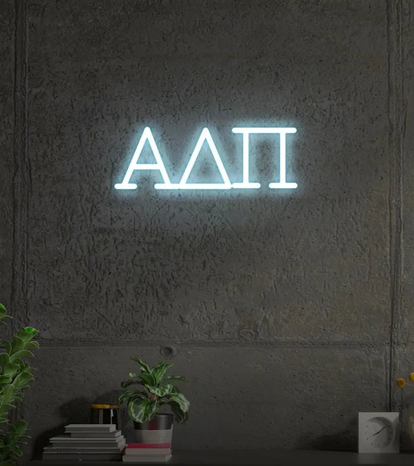 Alpha Delta Pi Greek Letters LED Neon Light | Dorm Decor | Wall Sign