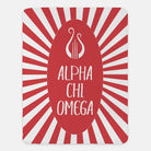 Alpha Chi Omega XL 60x80 Sherpa Throw Blanket - Starburst | AXO Gifts