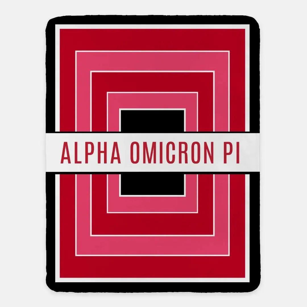 Alpha Omicron Pi XL 60x80 Sherpa Throw Blanket - Geo Throw Blankets