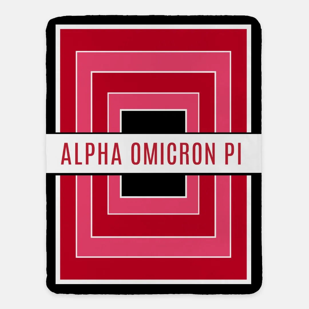 Alpha Omicron Pi XL 60x80 Sherpa Throw Blanket - Geo | Custom AOII Gifts