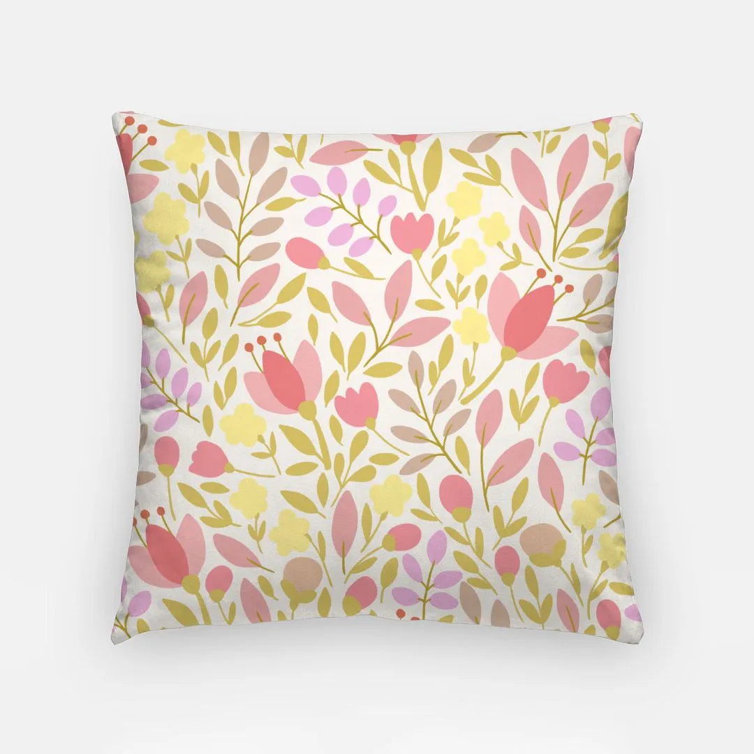 Flat Leaf Floral Monogram Pillow Cover 18" Pin Classic Pillow Covers