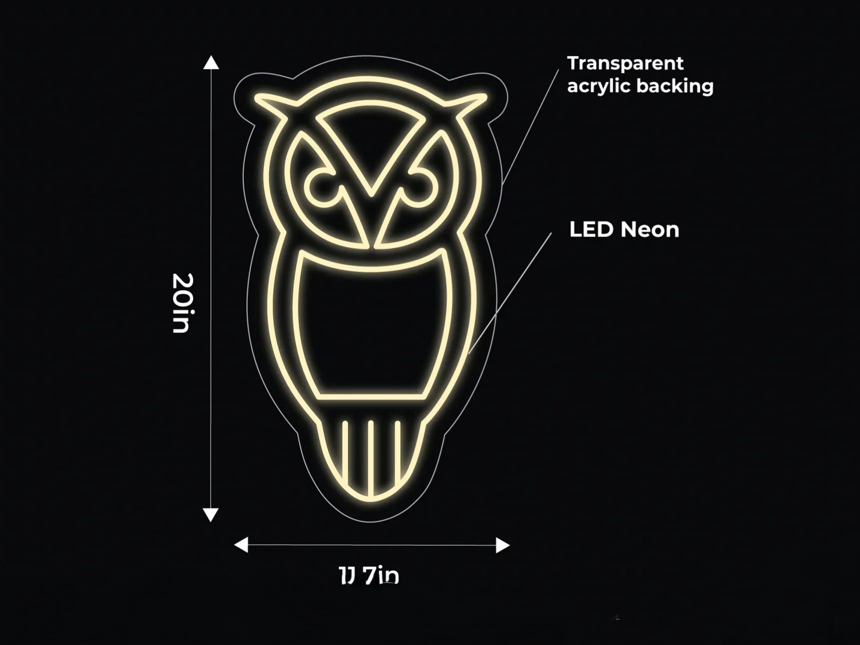 Chi Omega Owl LED Neon Sign w/ Dimmer | Chi O Dorm Wall Art