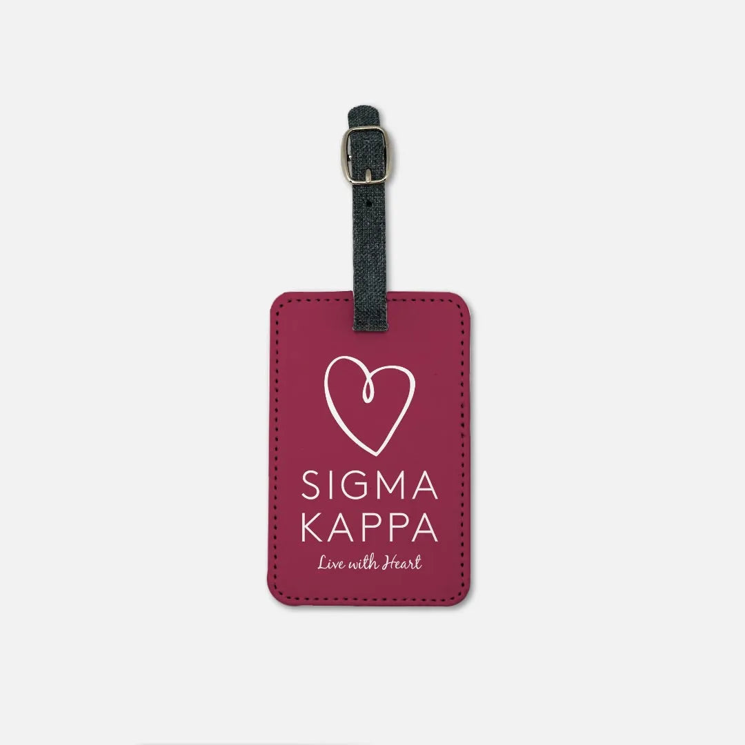 Sigma Kappa Maroon Luggage Tag (Set of 2) | Official Accessories \ Custom gifts | Festive Fit Home