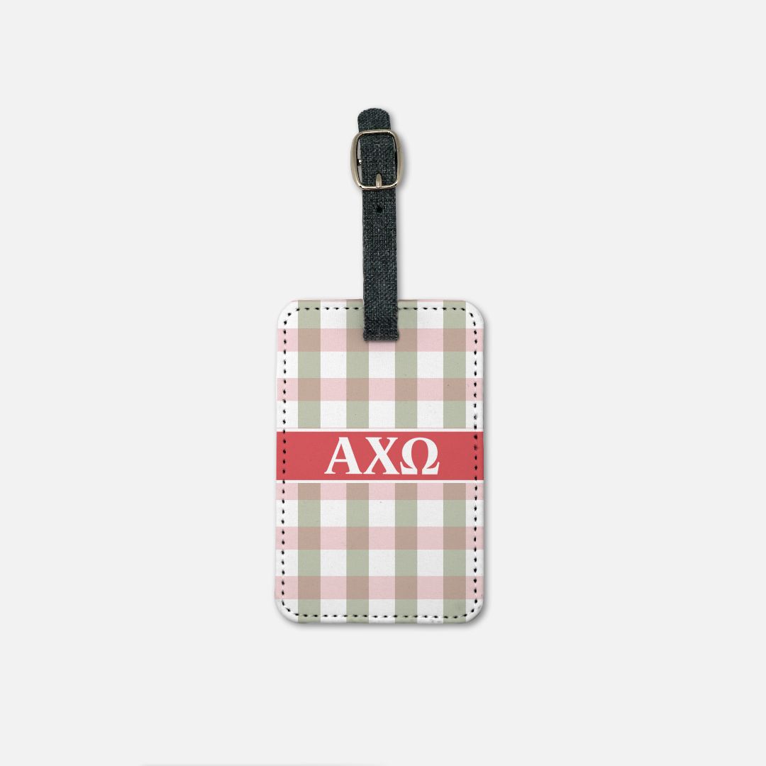 Alpha Chi Gingham Luggage Tag (Set of 2) | | AXO Travel Accessories