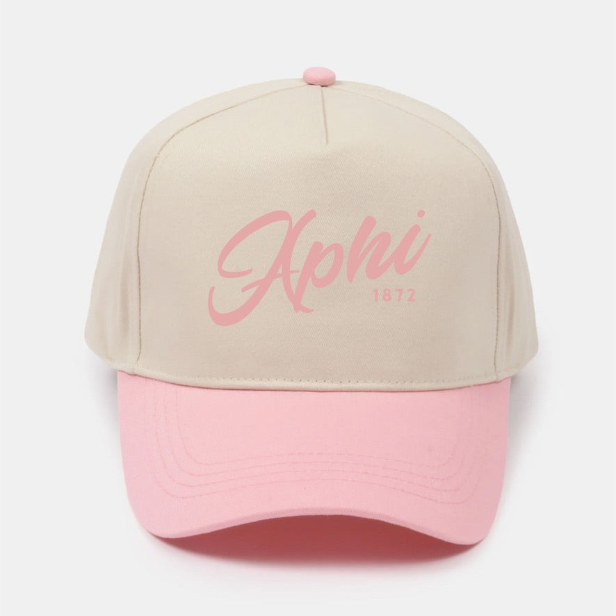 APhi Embroidered Two-Tone Baseball Cap | Hat- Script 1872