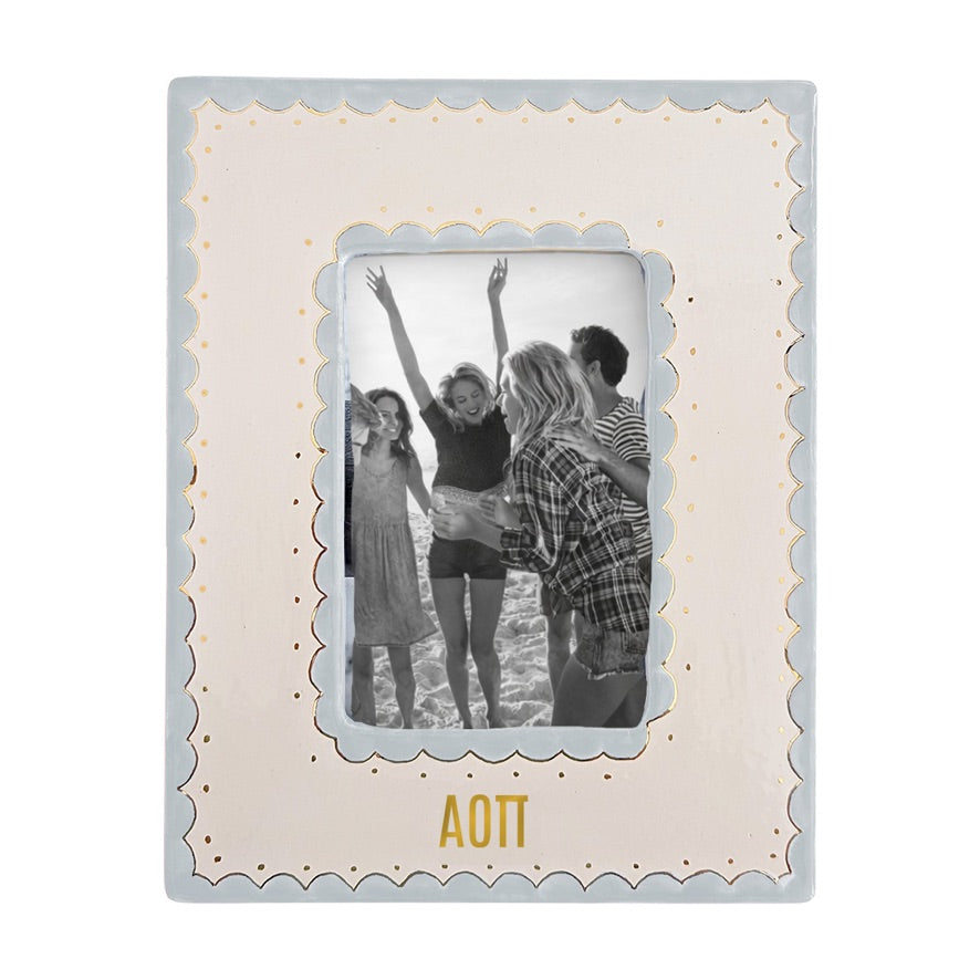 Alpha Omicron Pi Scallop Picture Frame | AOII Big Little Sister Keepsake