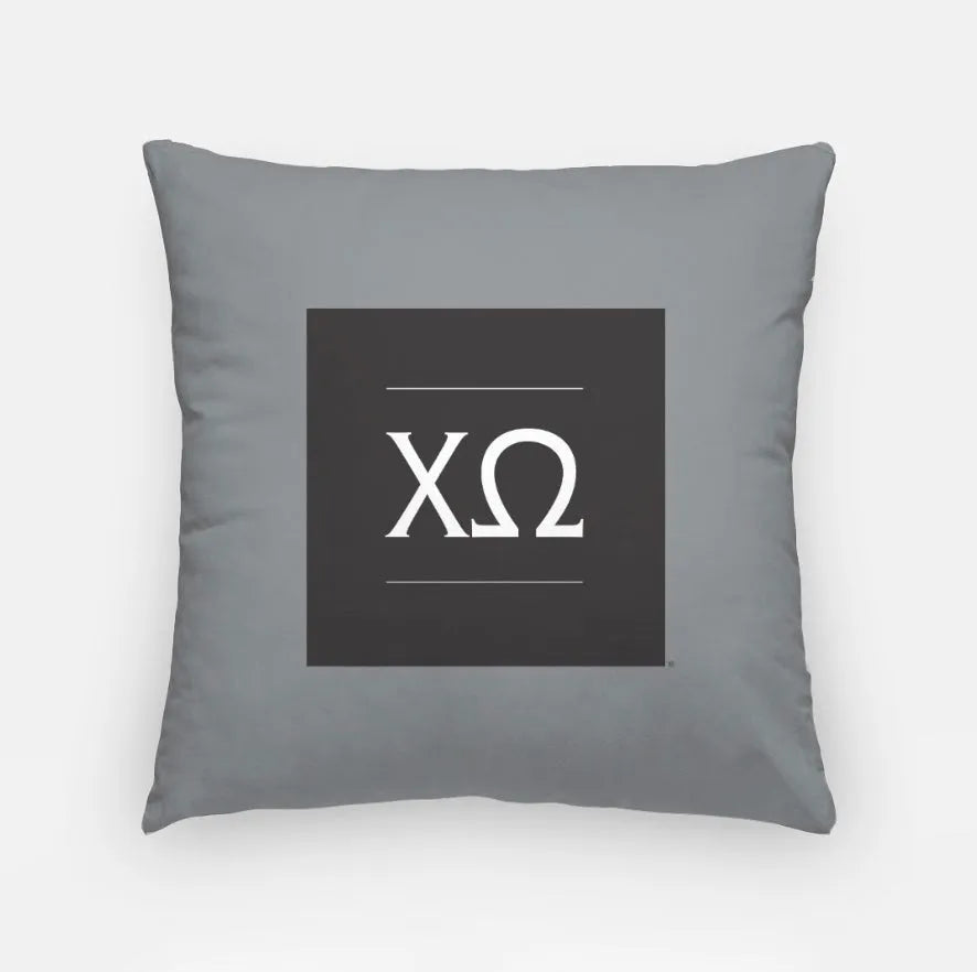Chi Omega Traditional 18" Throw Pillow Cover Gray XO Pillow Covers