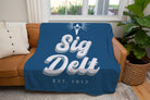  Sig Delt Retro XL 60x80 Sherpa Blanket | Custom Sigma Delta Tau Gifts | Festive Fit Home