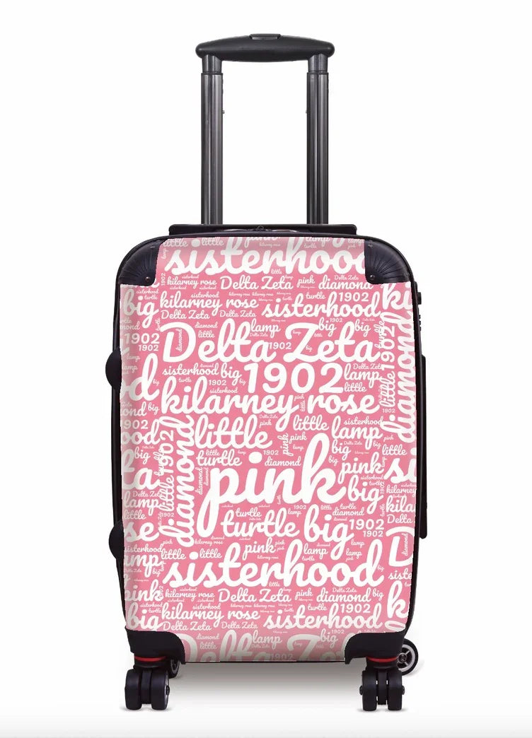 Delta Zeta Carry-on Suitcase Luggage - Expression Art Pink Suitcases