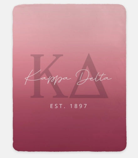 Kappa Delta XL 60x80 Sherpa Throw Blanket - Ombre | Kaydee Gifts & Dorm Decor