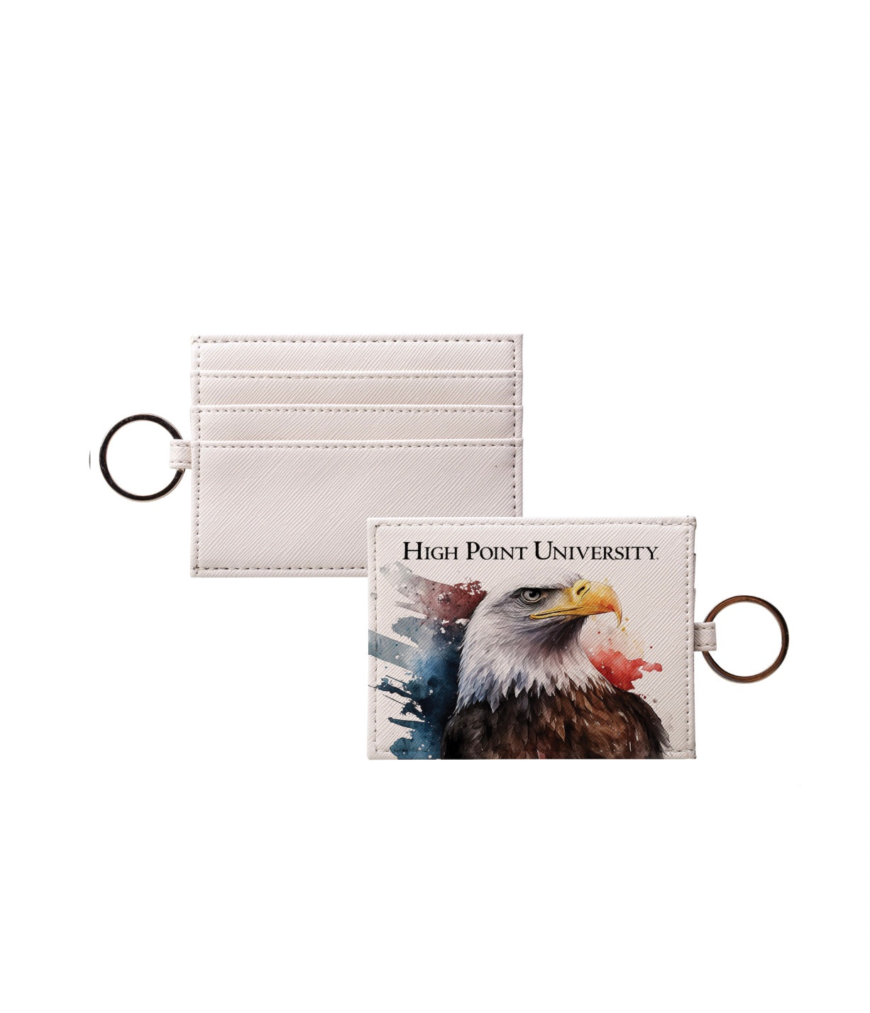 High Point University Vegan Saffiano Leather Card Holder - Eagle | HPU Gifts