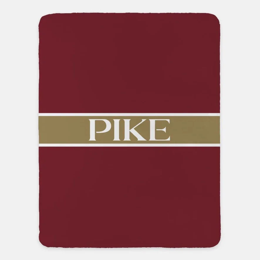PIKE XL 60x80 Blanket - Center Band Garnet Gold Throw Blankets