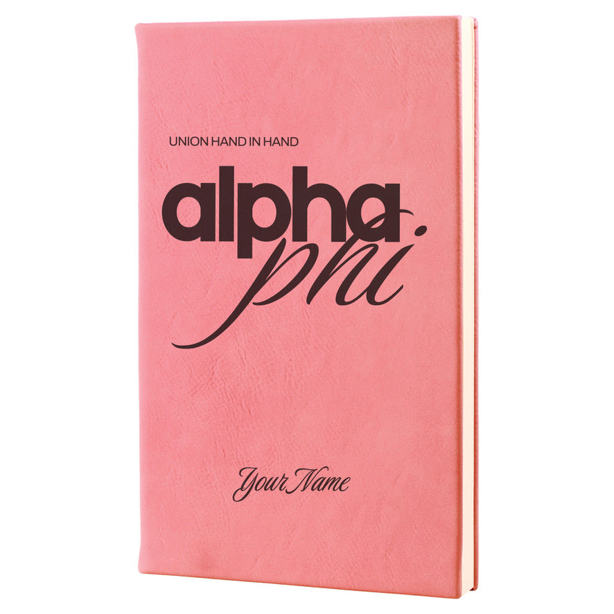 Alpha Phi Personalized Leatherette Notebook Journal
