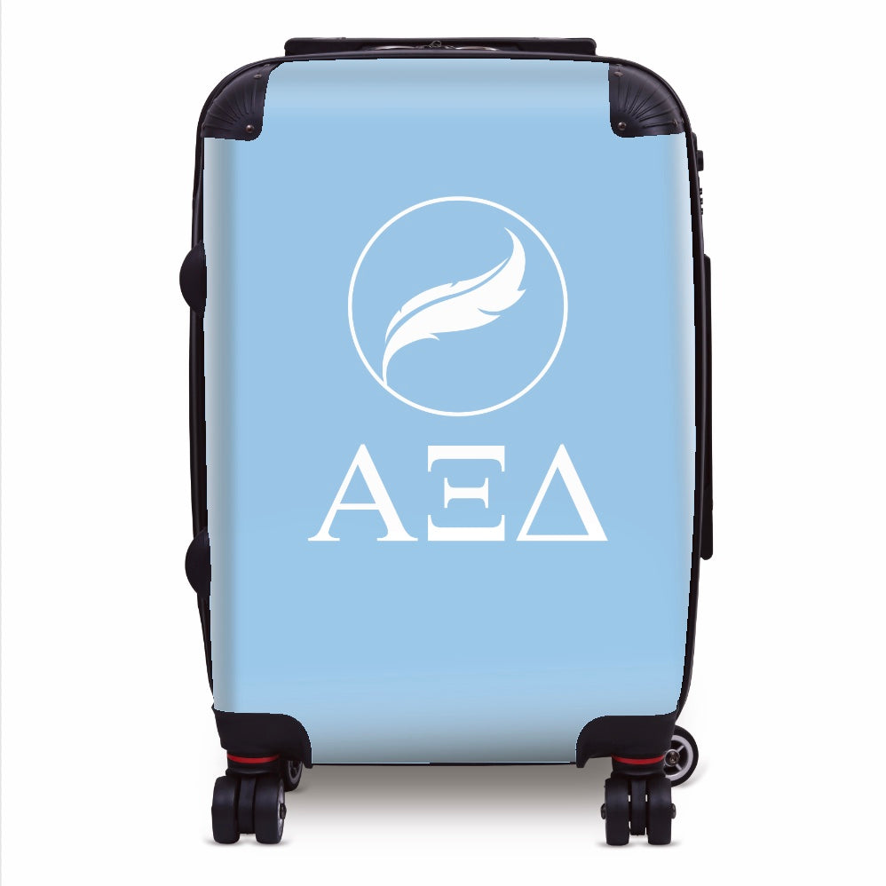 Alpha Xi Delta 20" Carry-on Suitcase Luggage - Greek Letters & Quill | Gifts