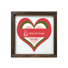 Alpha Chi Omega 12x12 Wood Framed Sign - Heart | Custom AXO Gifts