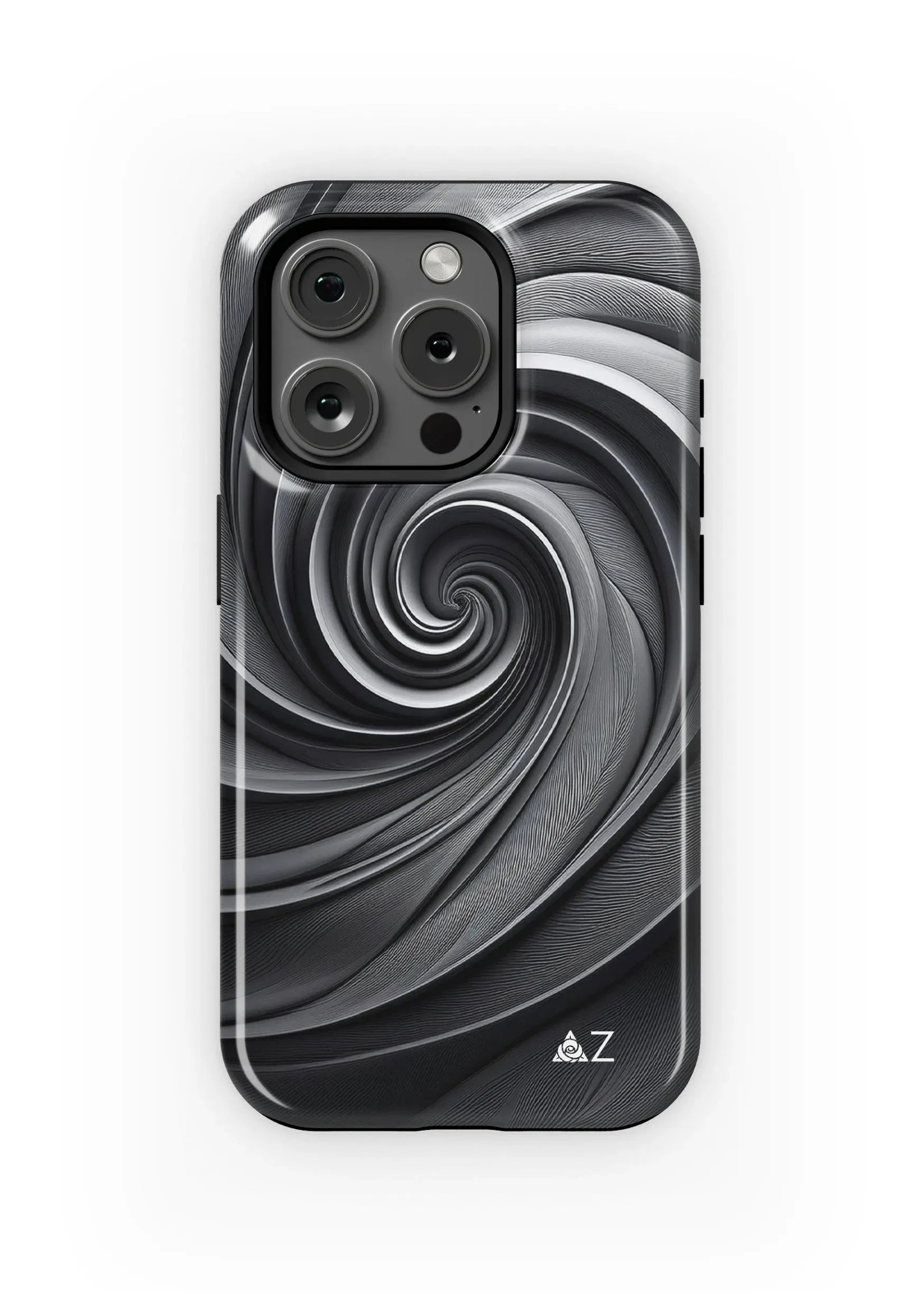 Delta Zeta iPhone 16, 15, 14 Mobile Phone Case - Gray Swirl Gloss Mobile Phone Cases