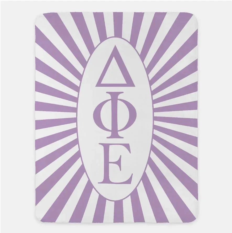 Delta Phi Epsilon XL 60x80 Blanket - Starburst Light Purple Throw Blankets