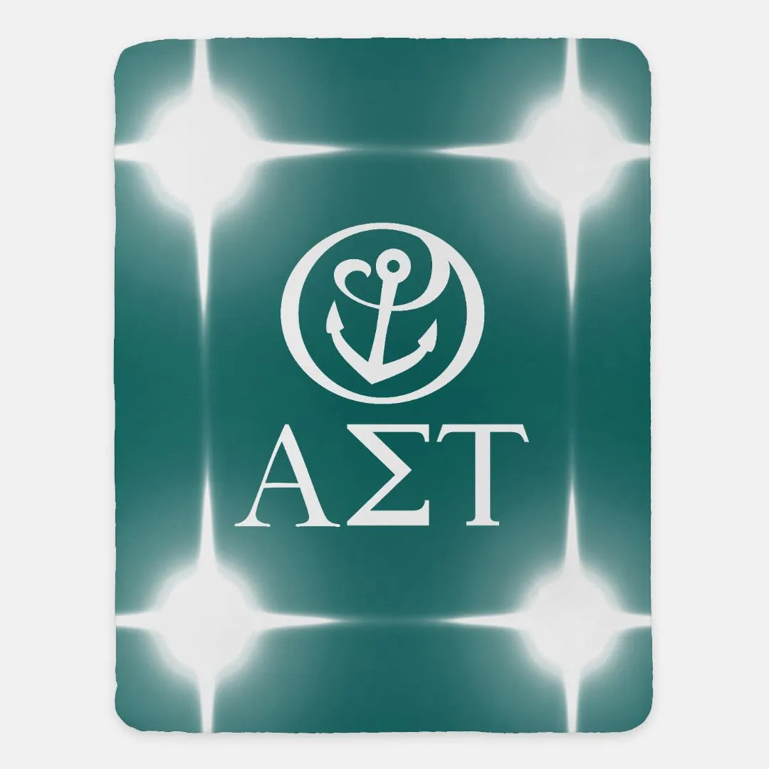 Alpha Sigma Tau Sherpa Blanket XL 60x80 Flashing Lights | Custom Gifts