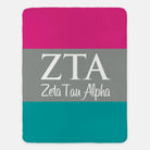 Zeta Tau Alpha XL 60x80 Sherpa Blanket Color Block | Custom ZTA Gifts