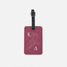 Kappa Delta Luggage Tag (Set of 2) - Rose with Greek Letters | Travel Accessories | Festive Fit Home