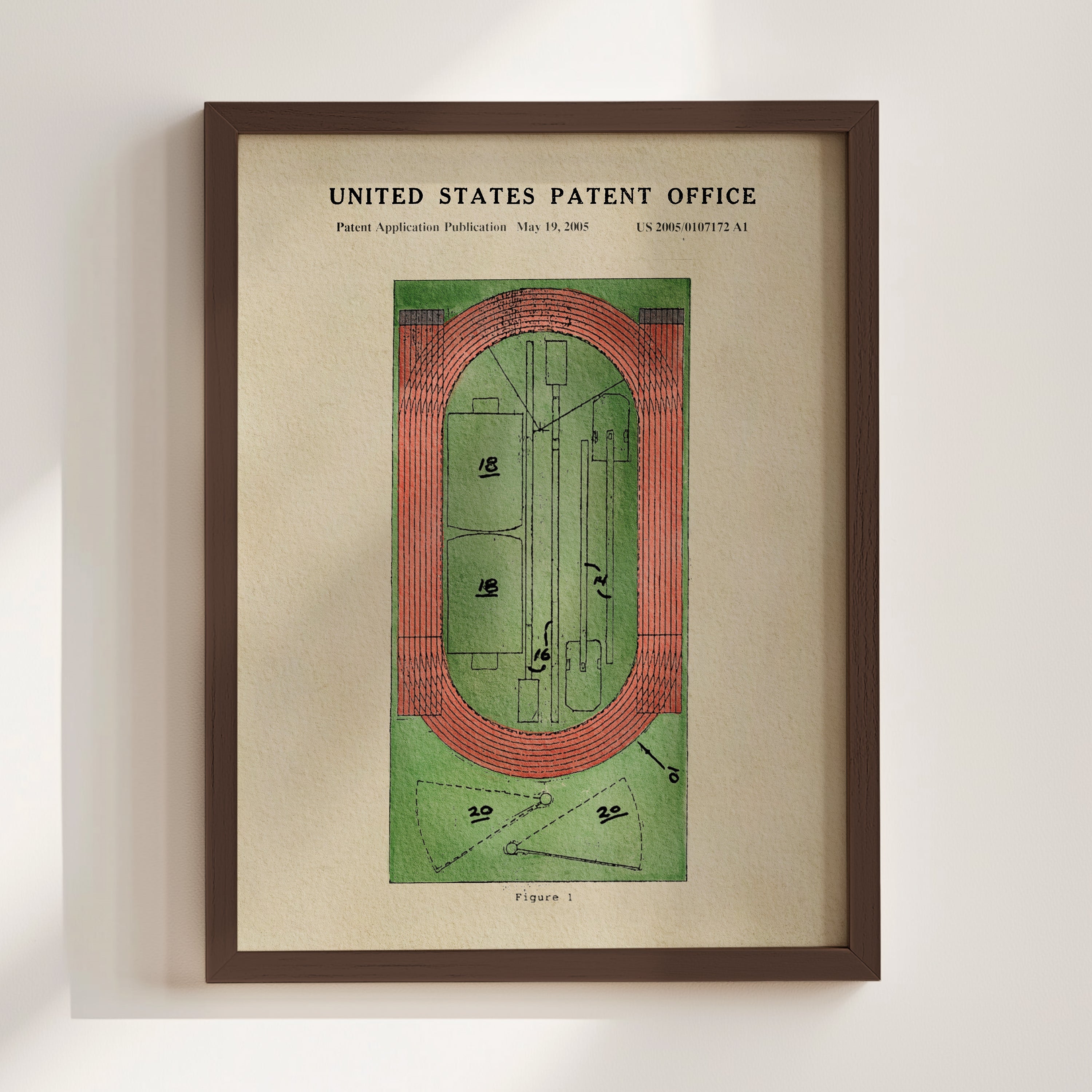 Running Track US Art Print | Sports-Themed Dorm Decor | Wall Art | Campus Greek Fit