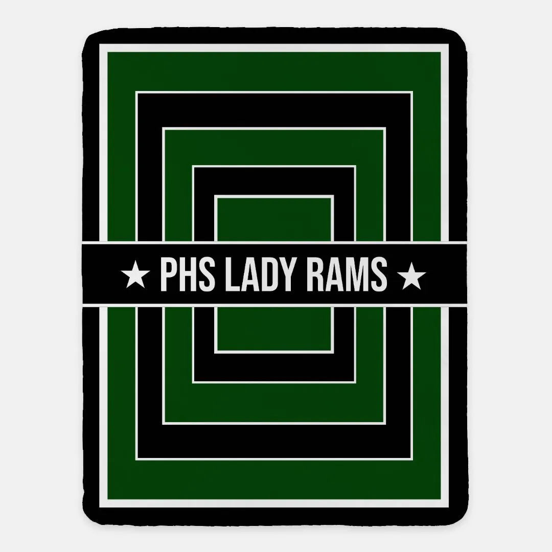 PHS Lady Rams XL 60x80 Sherpa Blanket - Geo Throw Blankets