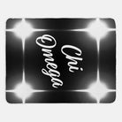 Chi Omega XL 60x80 Sherpa Blanket Black Flashing Lights Throw Blankets