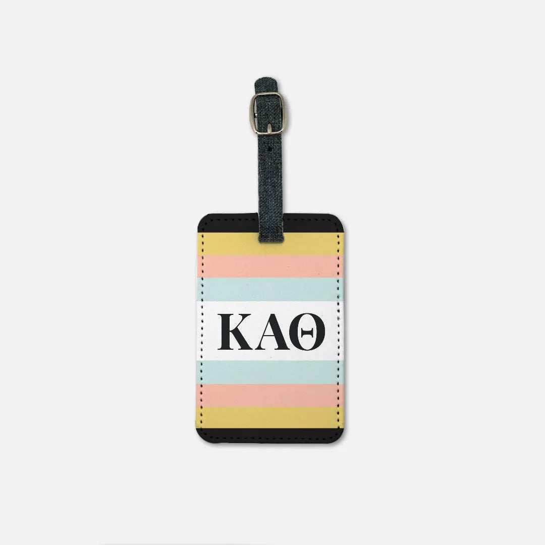 Kappa Alpha Theta Striped Luggage Tag (Set of 2)| Official Merchandise | Travel Accessories