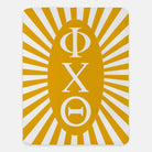 Phi Chi Theta XL 60x80 Sherpa Blanket - Gold Starburst | Custom Gifts