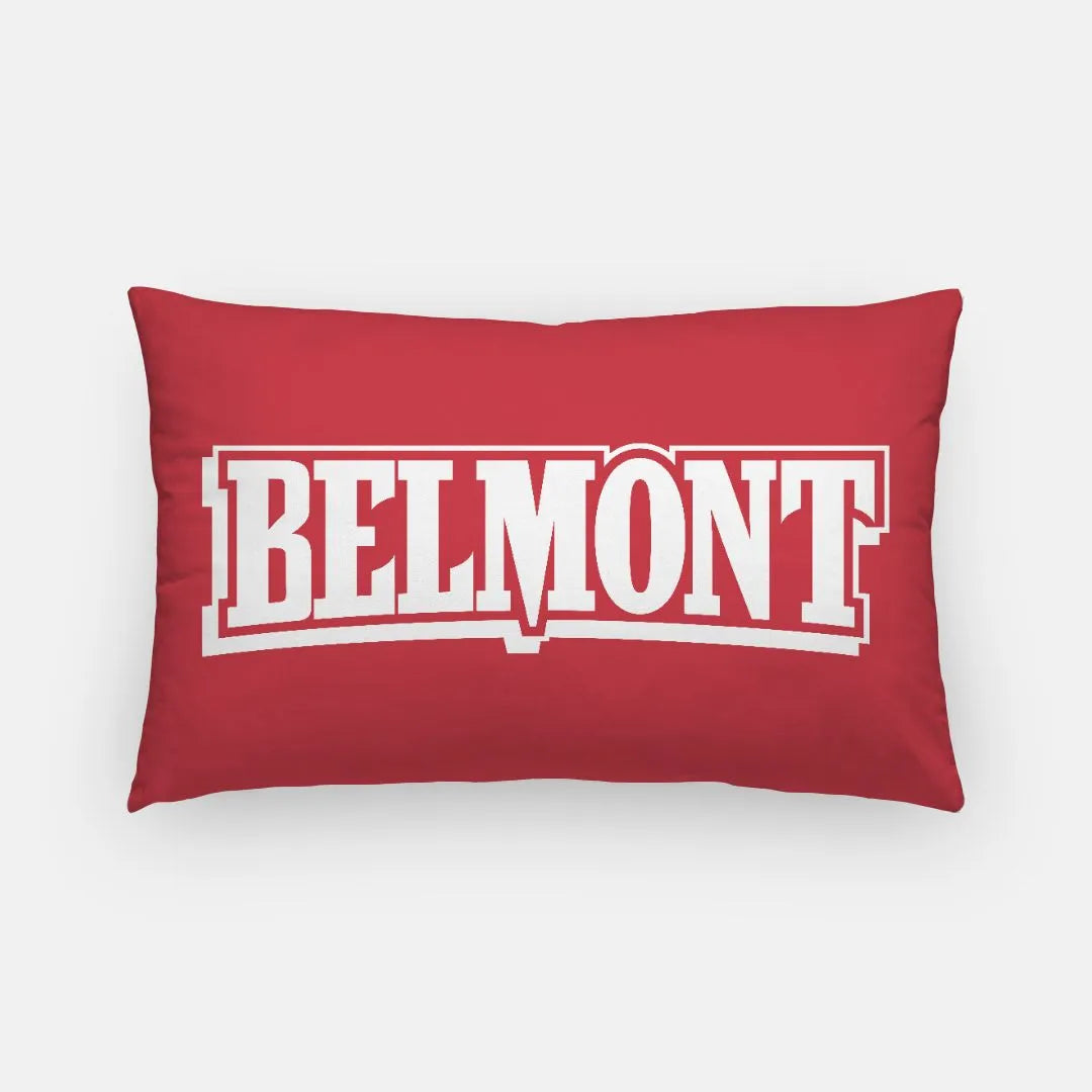 Belmont Lumbar Throw Pillow Cover - Red | Custom Bruins Gifts & Decor