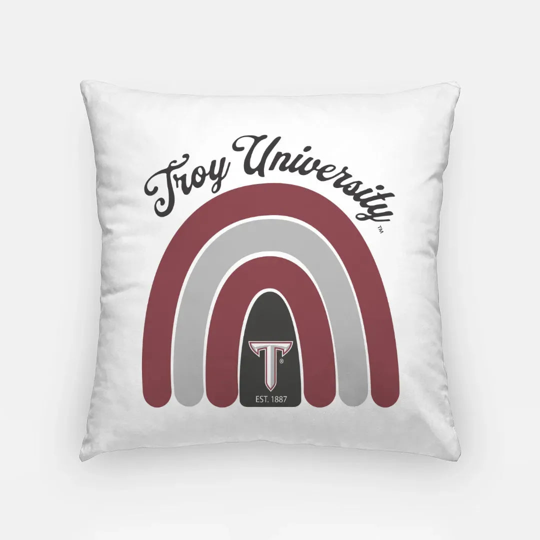 Troy University 18" Throw Pillow Cover - Rainbow Pillow Covers