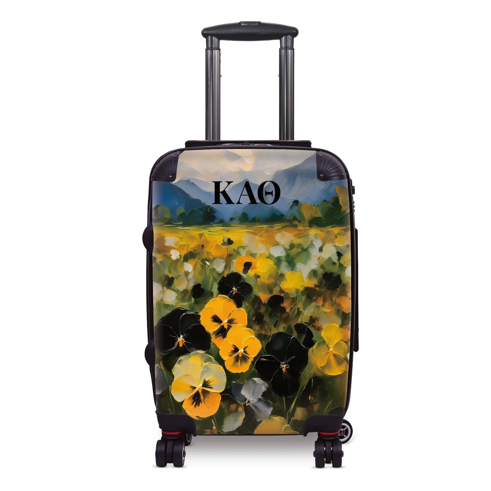 Kappa Alpha Theta 20" Carry-on Suitcase Luggage - Bold Pansies