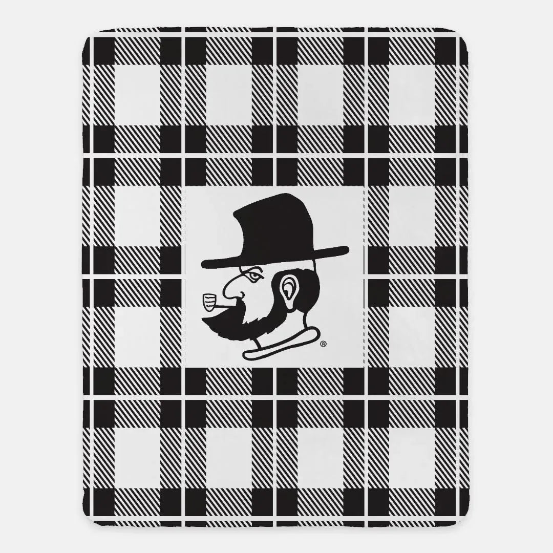 Appalachian State University XL 60x80 Plaid Sherpa Blanket Throw Blankets