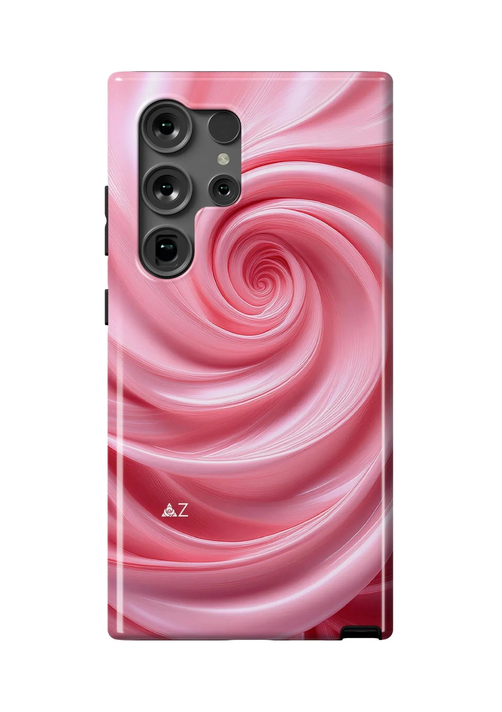 Delta Zeta Samsung Galaxy 24, 23 Mobile Phone Case - Pink Swirl Gloss Mobile Phone Cases