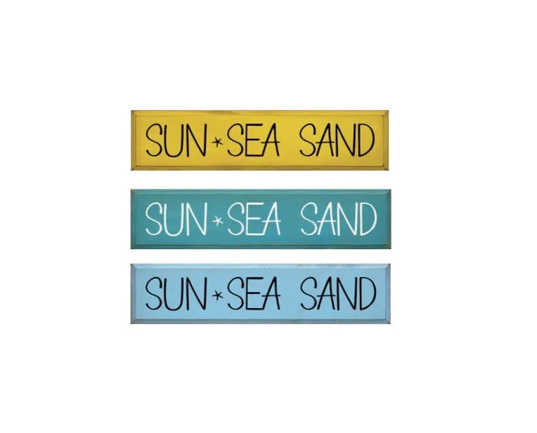 Sun. Sea. Sand. Wood Sign - 9"x36" Wall Art & Signs