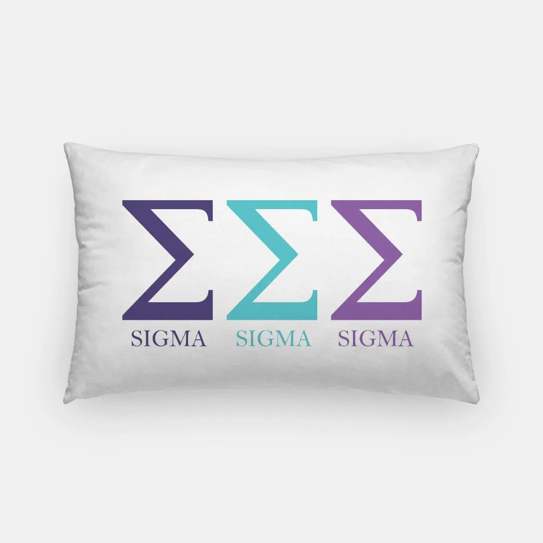 Tri Sigma Modern Greek Letters Lumbar Pillow Cover Pillow Covers